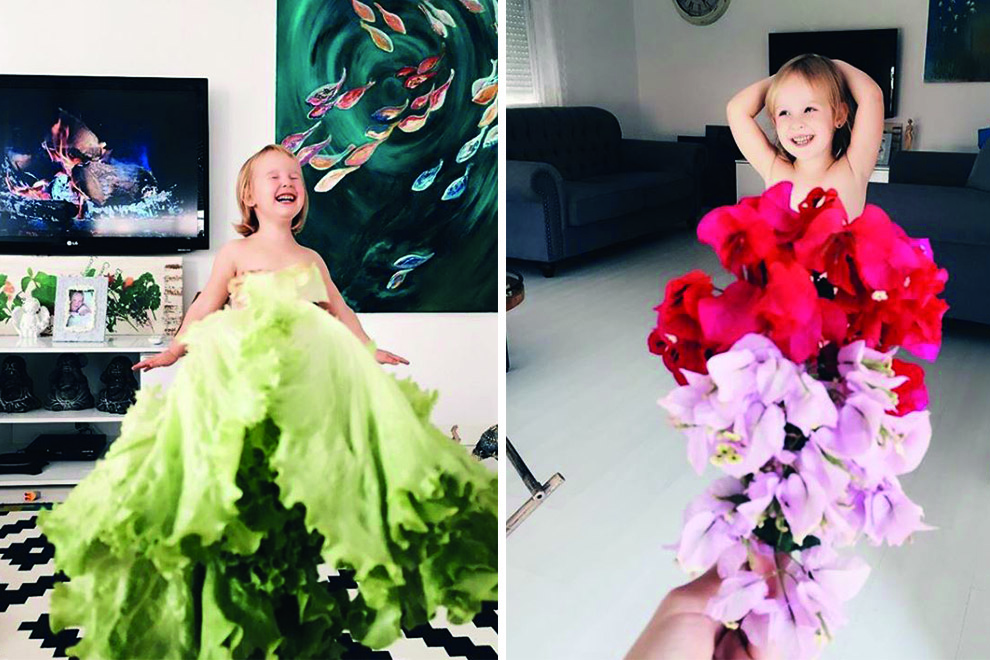 So lieb: Diese Mama zieht ihrer Tochter Blumen und Gemüse an – und wird zum Liebling im Netz