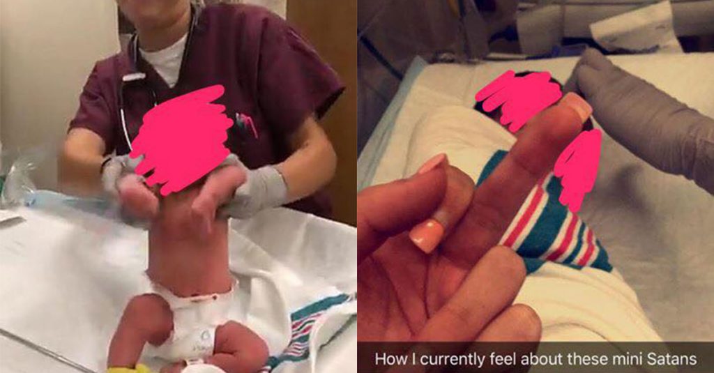 Auf Snapchat: Krankenhaus-Angestellte zeigt Neugeborenen den Mittelfinger und nennt sie “Mini-Satan”